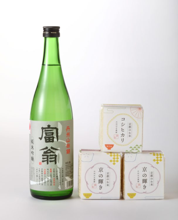 伏見の老舗酒蔵と契約農家が共同で販路を開拓！京都にこだわった日本酒と、卓ちゃん自慢のお米をセットで販売。