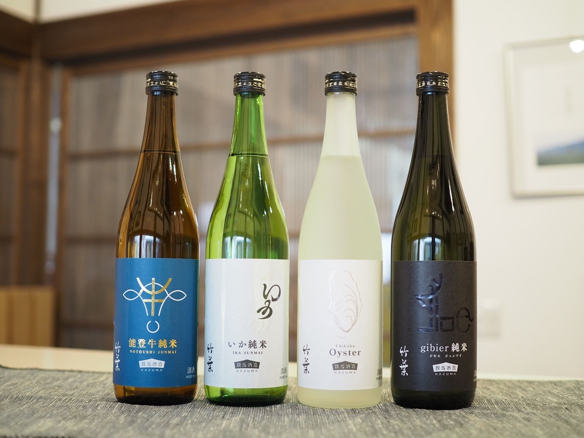能登の地域食材に寄り添う日本酒「竹葉の食材特化シリーズ」から能登牛・イカ・牡蠣とのマリアージュにこだわった日本酒3本セットが初登場