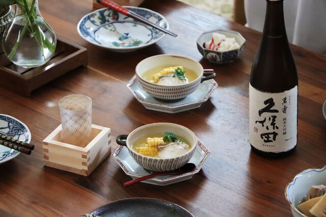 【KUBOTAYA】日本酒をもっと楽しむおつまみレシピ｜真鯛ととうもろこしの茶碗蒸し