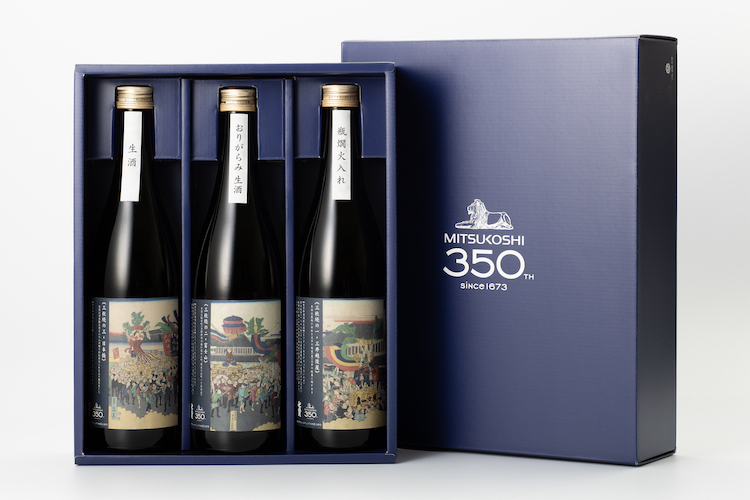三越創業350周年を記念し、特別な日本酒「七賢」の記念ボトルセットを限定販売。