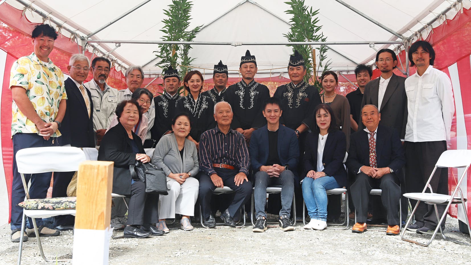 酒蔵建設地で行われた地鎮祭の様子