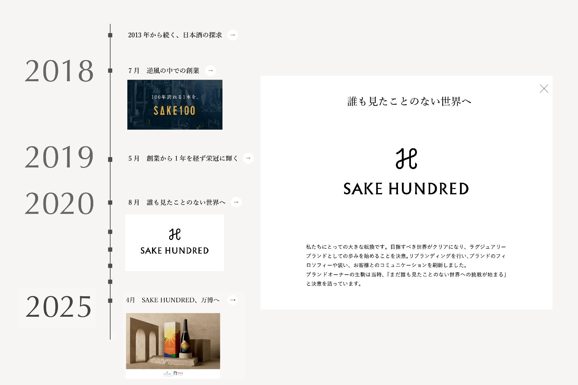 高級日本酒市場を切り拓いてきた軌跡を公開。創業7周年を迎えた日本酒ブランド「SAKE HUNDRED」