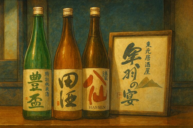 【秋葉原 御徒町】東北居酒屋 奥羽の宴 2周年記念｜今月の東北プレミアム日本酒「田酒・豊盃・陸奥八仙」から2杯2,000円で飲み比べ