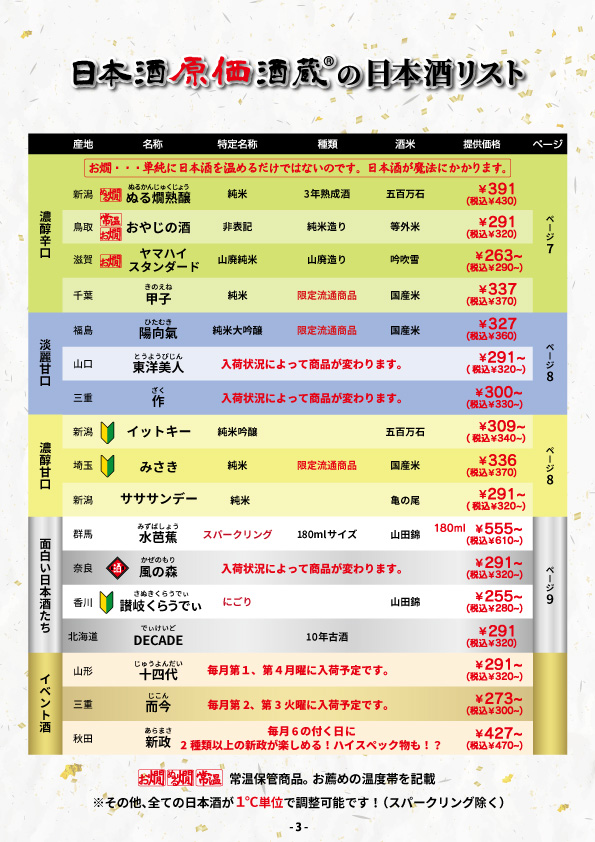 【日本酒40種全品¥100(税込¥110）】10月1日〜10月2日『日本酒の日』キャンペーン！｜日本酒原価酒蔵、個室居酒屋 天日で開催